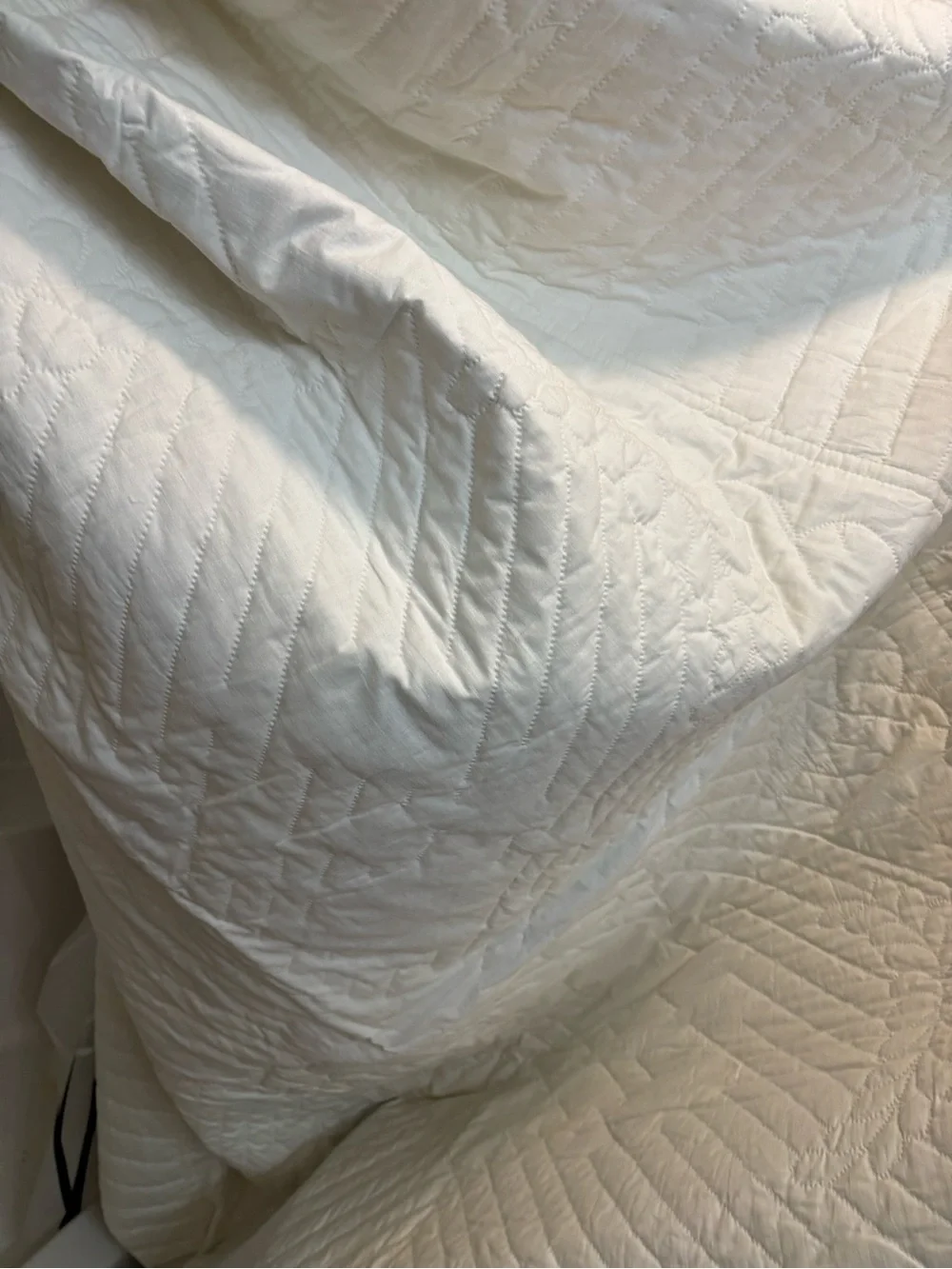 Green Floral cross stitch queen size quilt - White and Green